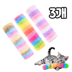 댕냐르트 3개입 고양이 무지개 캣닢 킥 장난감 베개, 1세트, 혼합(KD404)3P