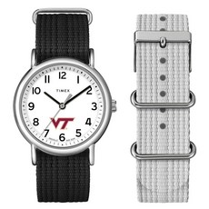 Timex 유니 위켄더 박스 세트 38mm 시계 - 버지니아 테크 호키스 블랙.