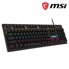MSI FORGE GK300 RGB 게이밍 유선 키보드 청축, MSI FORGE GK300 키보드, 블랙