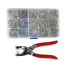 만능 똑딱이 단추 펀칭기 1004구성 세트 스냅 단추달기, 1세트, 혼합