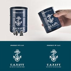 工業風骰盅【送骰子】創意油桶加厚雙層吹牛骰盅 餐酒館/舞廳生日派對/KTV酒店/招待所愛用款式, 暗藍, 1個