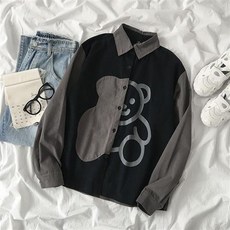 【潮胖穿搭】大碼開衫外套男 秋冬大碼刺繡小熊夾剋 寬鬆休閒拉鏈開衫上衣 大尺碼外套