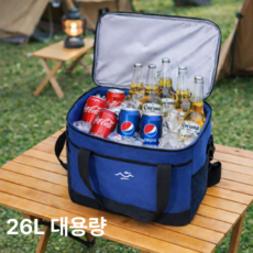젠토 온도락 보온 보냉백 쿨러백 아이스 가방 캠핑 피크닉, 26L, 네이비