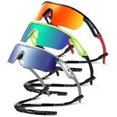 Vcarsian 편광 아동용 선글라스 청소년 야구 소프트볼 사이클링 스포츠 선글라스 남아 여아 UV400 보호 고글 A2-그린+블루+레드+블루핑크+화이트 단일 사이즈, Black Red+transparent Green+tr