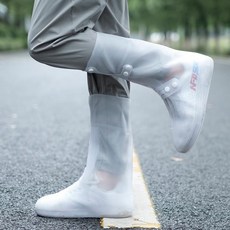 鞋套 防水防滑加厚耐磨成人兒童雨天通用鞋套, 590高筒白色,L 34-35碼