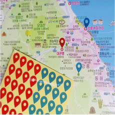 국내 여행 지도 스티커 백지도 남한 한국 보기 전국 관광 커플 우리나라 색칠 비대면 걷기