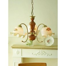 HUGO LIGHTING 古典鄉村風三燈吊燈, 歐洲古典實木 / 吊鏈式,整組一體成型組裝好安全包裝少浪費師傅工時