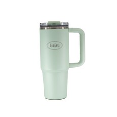 헤이수 스텐 대용량 텀블러 빨대 손잡이 900ml, 1개, 그린