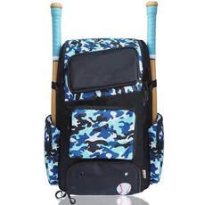 [ 1151308 ] 야구 가방 - 남성 여성용 청소년 소프트볼 백팩 장비 보관을 위한 튼튼한 멀티 컴파트먼트 디자인 연습 게임 및 여행에 적합 카모플라주 블루 그린, Blue, 1개