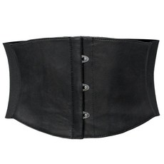 여성용 천연 가죽 코르셋 벨트 - 조절 가능한 고무줄이 있는 고딕 스팀펑크 허리 신처 가죽 버클 지퍼 2 XS