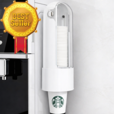 코일리룸 종이컵 디스펜서 홀더 정리 부착식, 1개, 화이트