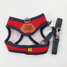 하네스 세트 M 레드 고양이하네스 조끼형하네스 치와와하네스