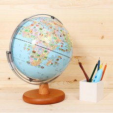 SkyGlobe地球儀，清晰地圖，穩固底座，探索世界地理，提升空間品味, 藍色