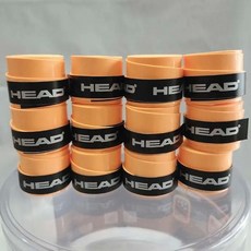 테니스스트랩 오리지널 헤드 오버 그립 미끄럼 방지 테니스 라켓 스웨트 밴드 Padel 충격 흡수 테이프 트레이닝 액세서리 12 개, sticky orange, 1개