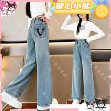 賣場新品秋冬新款女大童長褲女童彈力牛仔褲2025春秋新款百搭中大童喇叭褲小女孩洋氣休閒長褲