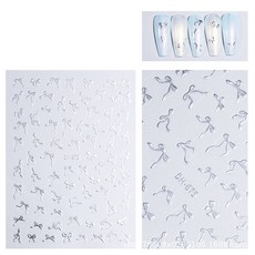 5D 리듬 리본 네일스티커 젤네일아트재료, 1개, 실버(671)