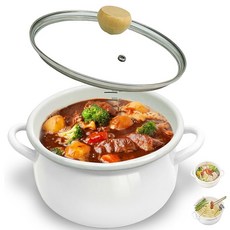DQ CORAL IH 대응 가스 불 대응 홀로 양손 냄비 유리 뚜껑 부착 화이트 22cm 튀김 튀김 냄비 琺瑯 오일 절단 메시 온도계 냄비 깔개 타지 않는 냄비 요리 스키야키 냄비, 1개, 상세페이지 참조, 1cm