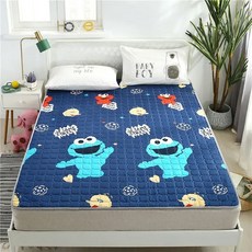 여름 수면 매트 퀼트 매트리스 패드 단색 시트 침대 맞춤 커버 토퍼 보호, 90x200cm, 6