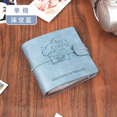 拍立得相冊 富士復古拍立得 相冊收納3寸照片 明信片情侶紀念 活頁收納定製卡冊, 深空藍 35張-雙面可放70張