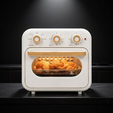 [독일브랜드] 25L 에어프라이어 오븐 대용량 다이얼식 타이머 자동전원차단 전기오븐 베이킹 토스트기, 우드/화이트, 에어프라이어 오븐 25L