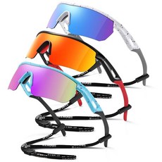 Vcarsian 편광 아동용 선글라스 청소년 야구 소프트볼 사이클링 스포츠 선글라스 남아 여아 UV400 보호 고글 A2-그린+블루+레드+블루핑크+화이트 단일 사이즈, Black Red+white Black Dot Blue