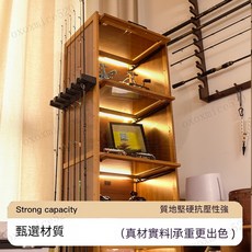 路亞釣竿收納架 桿架展示架 釣竿收納櫃 路亞收納櫃 漁具擺放架 假餌路亞餌盒收納漁具櫃 魚餌漁輪魚竿收納架 魚竿展示架, [3層收納6支竿]送氛圍燈