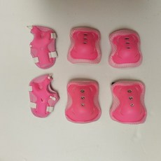 兒童男女輪滑平衡護具套裝，護肘護腕護膝六件組，溜冰鞋滑板自行車適用, 粉色, 1個