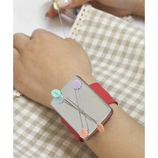 패션스타트 자석 손목 스트랩 핀쿠션(핀봉) 레드 1개입, 1개