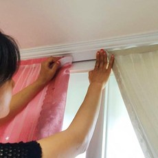 핑크 붙이는커튼 스타펀칭 붙이는 암막커튼