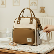 디프 데일리 쓰기 좋은 멀티 기저귀 가방 육아 필수템, 브라운