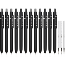 [국내발송] STAGEEK 스테이지크 젤펜 볼펜 0.7mm [본품+리필3개], 1개, 올블랙[본품12개+리필3개]
