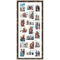 DUENPY 31.9x33.1cm12.2x13.1인치 폴라로이드 콜라주 프레임 폴라로이드 5.1x7.6cm2x3인치 미니 즉석 프린트 사진 12개의 구멍이 있는 미니 액자, 16x38（4x6 opening）, 브라운