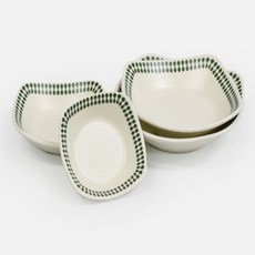 [SB수빈스토어] 진주 원톤 그린 신사각찬기 접시 멜라민반찬그릇 업소용그릇 업소그릇, 진주원톤그린 신사각찬기 DS-7934