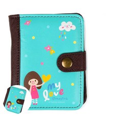 [팔마누] 초등학생카드지갑 아동지갑 어린이지갑 심플 2단 지갑 민트