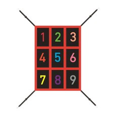 번호가 매겨진 스트라이크 존 번호 피치 패드 9 포켓 피칭 패드 스트라이크 존 타겟 그물, 나일론, 다색, 1개