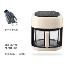 다기능 글라스 스팀 투명유리 베이킹 요리용품 전면 에어프라이어 오븐 제품 투명디자인 내열유리 대용량, 4.화이트 4.5L(미국플러그)