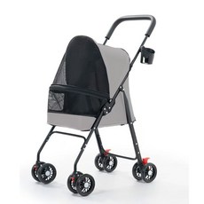 寵物推車 貓咪狗狗外出便攜車 輕便可分離摺疊寵物籠, S09灰X輕量可摺疊+杯託, 1個