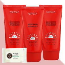 아스파시아 4U 스페셜 슈퍼 브라이트닝 UV 썬블럭 70g 3개(+휴대용 물티슈 1개), 3개