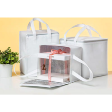 지퍼 보온보냉 가방 케이크 보냉백 디저트가방, 화이트, 1개