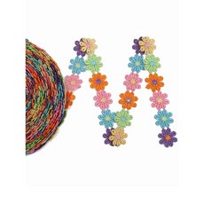 데이지 레이스 뜨게 웨딩 자수 DIY 핸드 스티치 리본 바느질 용품 공예, 1.5 yards, Color, 1개
