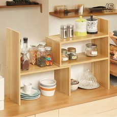 JS리빙 주방 선반 원목 분리형 틈새 부엌 보조 수납장 다용도 2단 받침대 양념통 수납 정리대 조리 도구 정리함 우드 진열대 인테리어 공간활용 @제이에스리빙:MD-9RQX41741, 1개