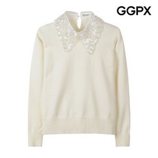 GGPX 지지피엑스 비즈 플라워 카라 니트 GQ2KP019F