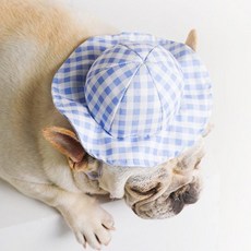 사랑스러운 아기자기한 모자 애묘 애견 반려견 02펫체크블루-M 대형견 62717ea 1(ea)