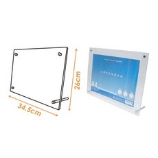 A4壓克力立式展示架 透明海報展示架 菜單展示架 桌面立牌, 壓克力