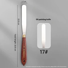 케이크 베이킹용 나무 손잡이 스테인레스 스틸 스크레이퍼 오일 페인팅 나이프 세트 안료 드로잉 뒤집개 미, 12 1PC-D