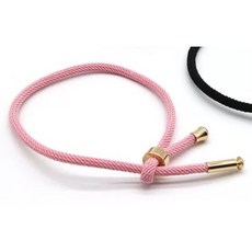 編織手鍊 幸運手繩 可調節式繩結設計, 粉色,前頭不能轉開 線粗3.2mm, 1個