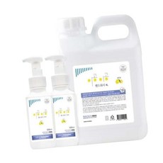 손세정제 핸드워시 레몬향 거품 물비누 4L+500mlX2 세균케어 어린이비누 거품형물비누, 2개