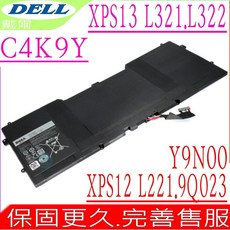 Y9N00 C4K9V 適用戴爾XPS 12-L221 XPS12D-1708 PKH18 WV7G0, 1個, 戴爾電池 保固一年一個月