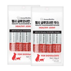 애니홀릭 반려동물 헬시 글루코사민 무스 영양제, 4회분, 치킨&연어, 2개