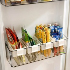 타니아홈 흔들림제로 길이조절 냉장고 도어포켓 정리함, 4개, 화이트